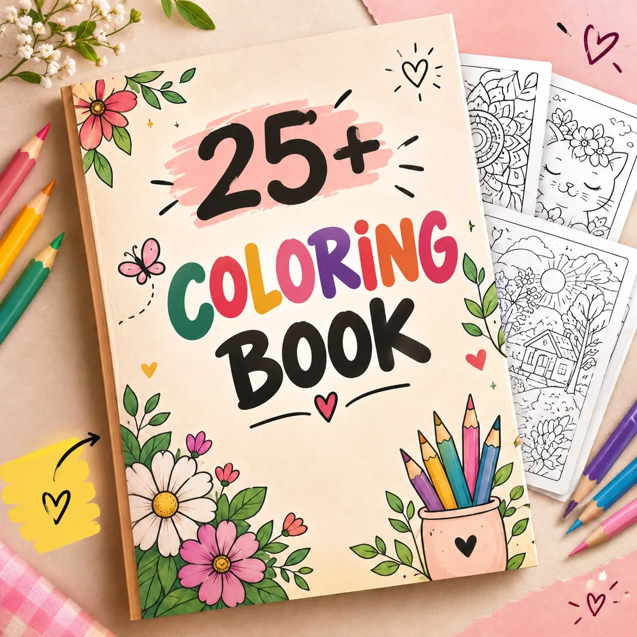 25+ Cute & Cozy Coloring Pages – Printable PDF