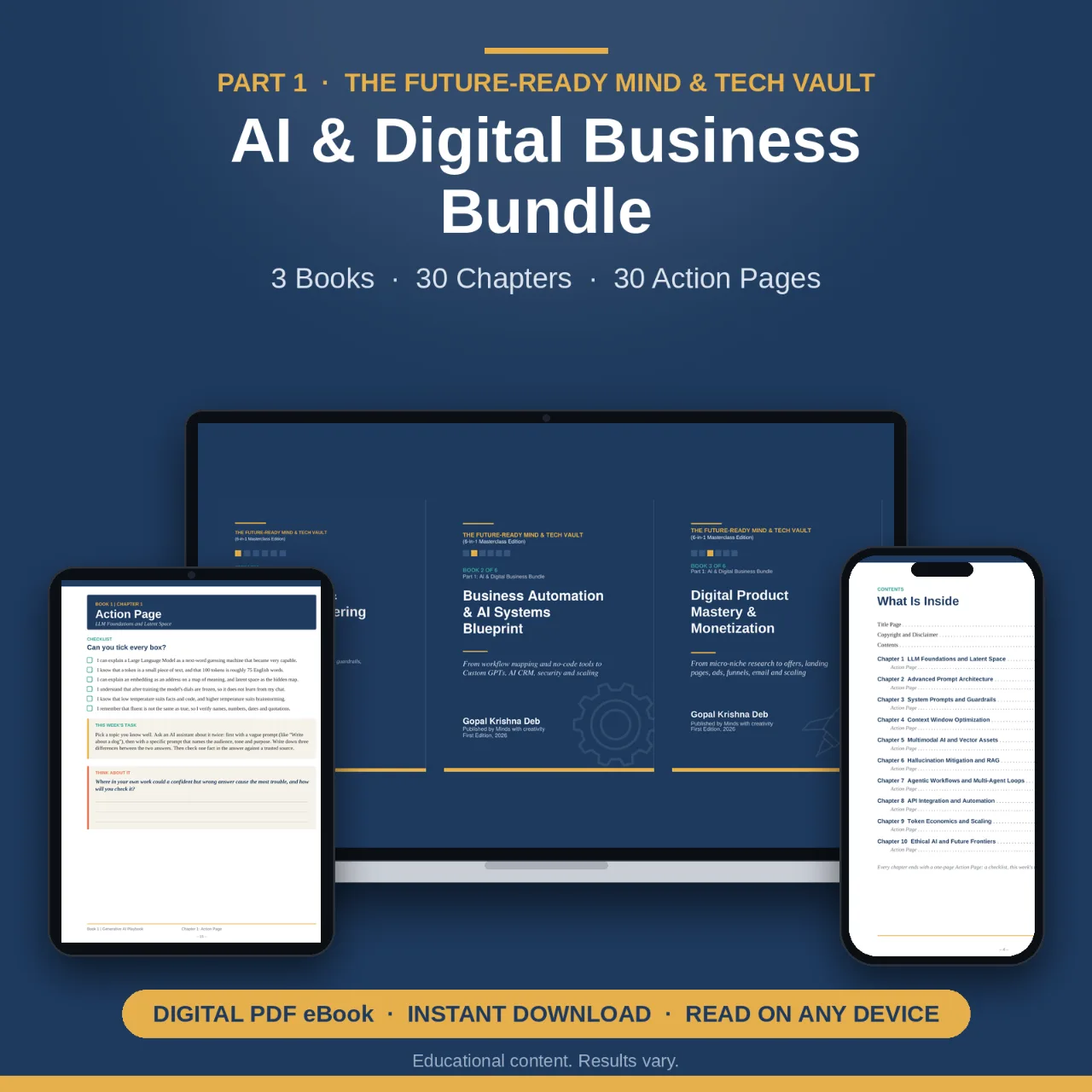 AI & Digital Business Bundle: 3 PDF Books (Part 1 of The Future-Ready Mind & Tech Vault) cover