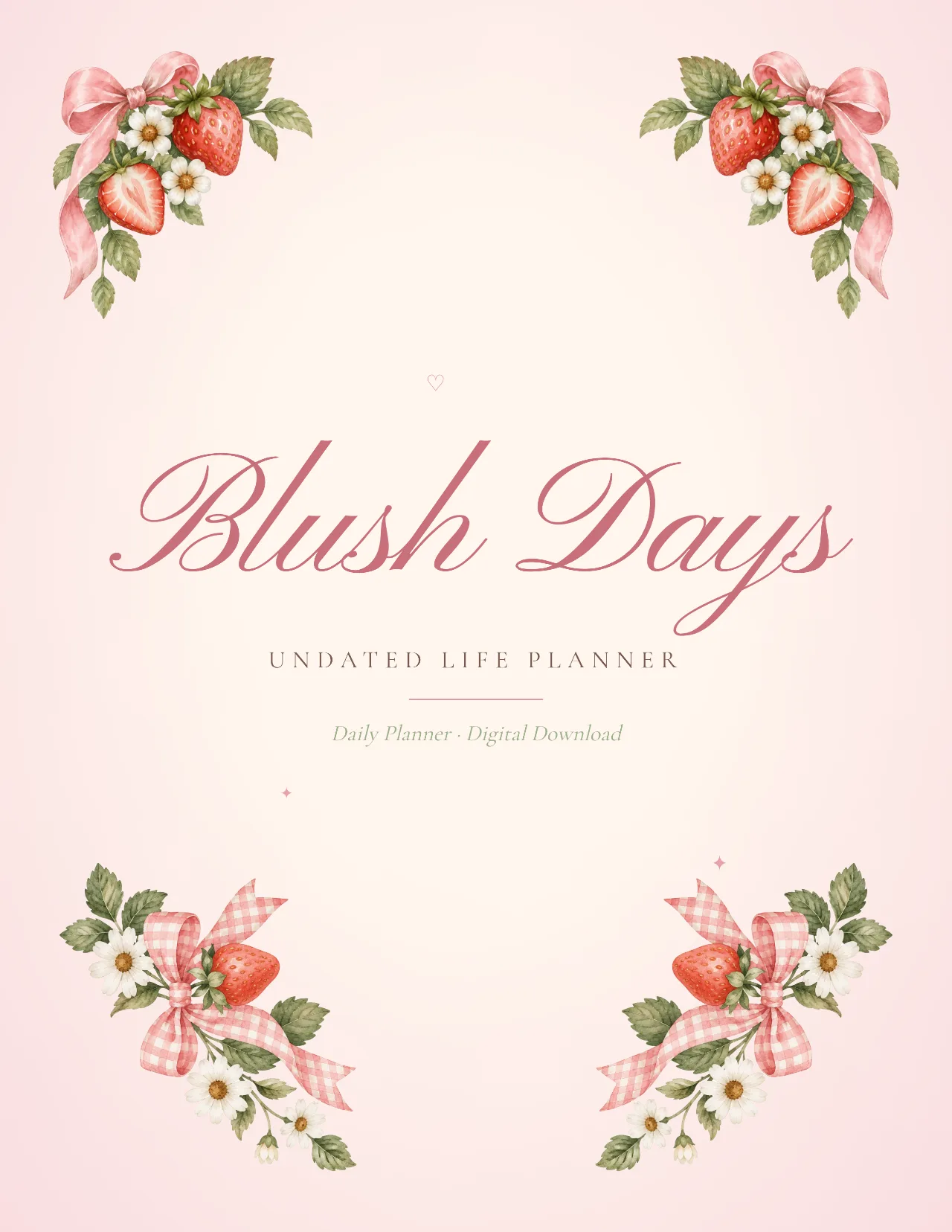 Blush Days ๐ | 30-Page Pink Aesthetic Life Planner Printable PDF cover