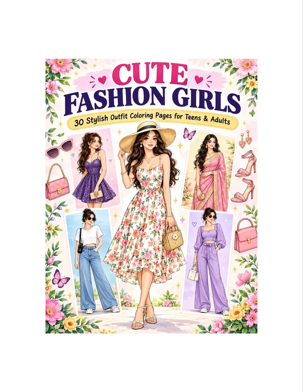 Cute Fashion Coloring Book