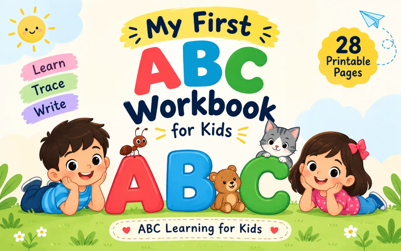 My First ABC Workbook for Kids | Printable PDF cover