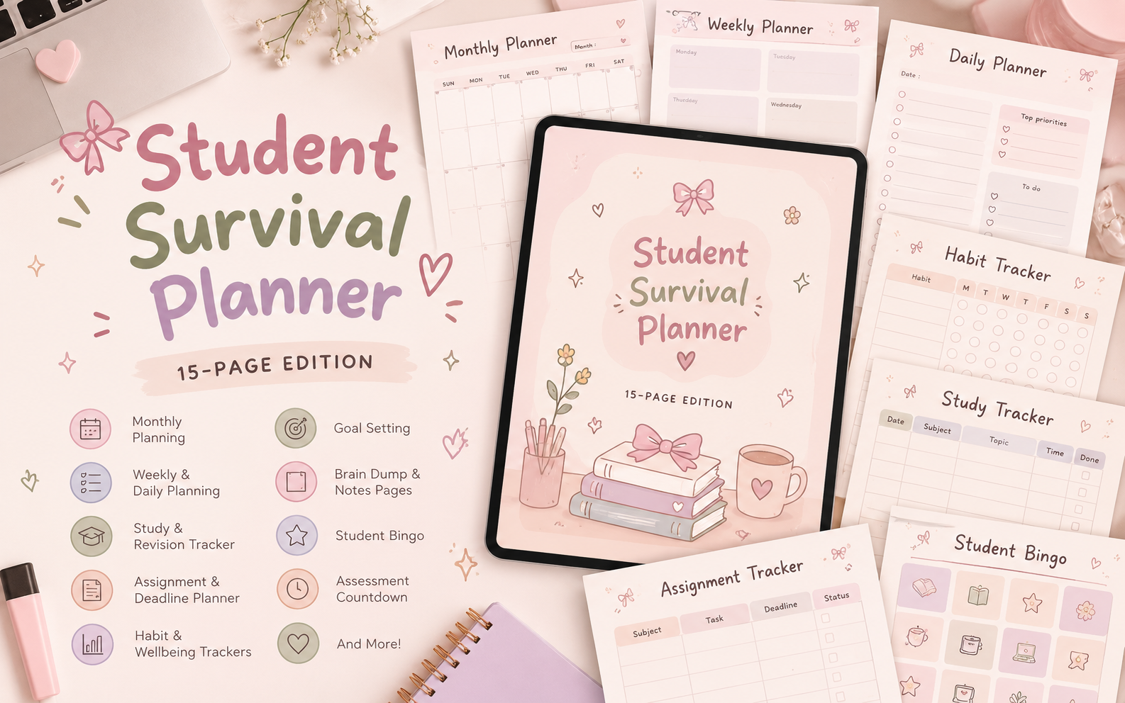 Student Survival Planner — 15-Page Edition