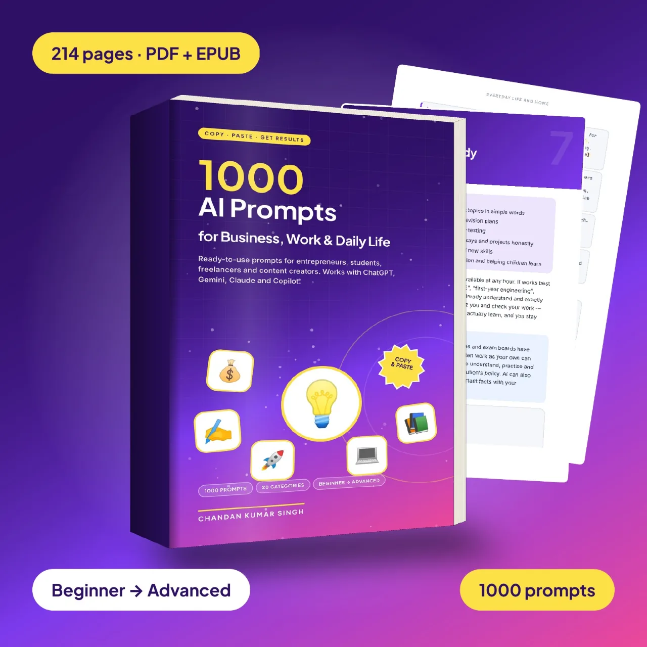 1000 AI Prompts for Business, Work and Daily Life: preview 1 of 3