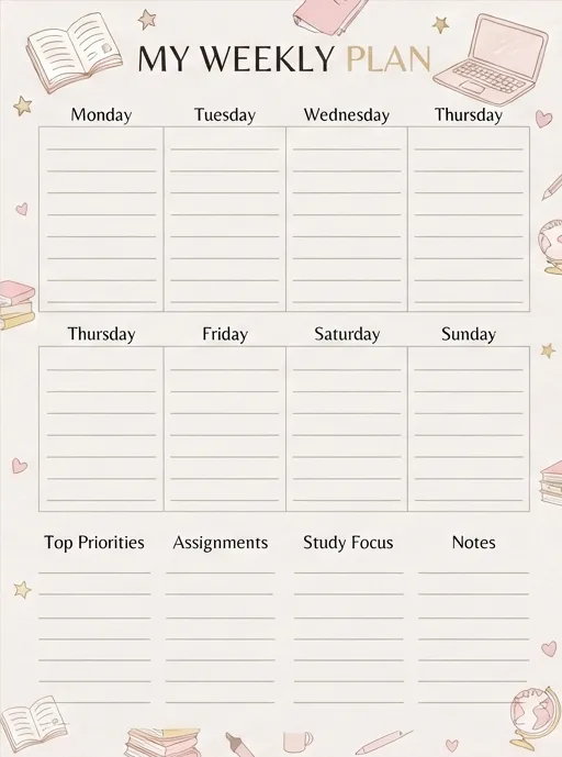 2027 College Student Planner | Digital PDF Planner for College Students: preview 1 of 3