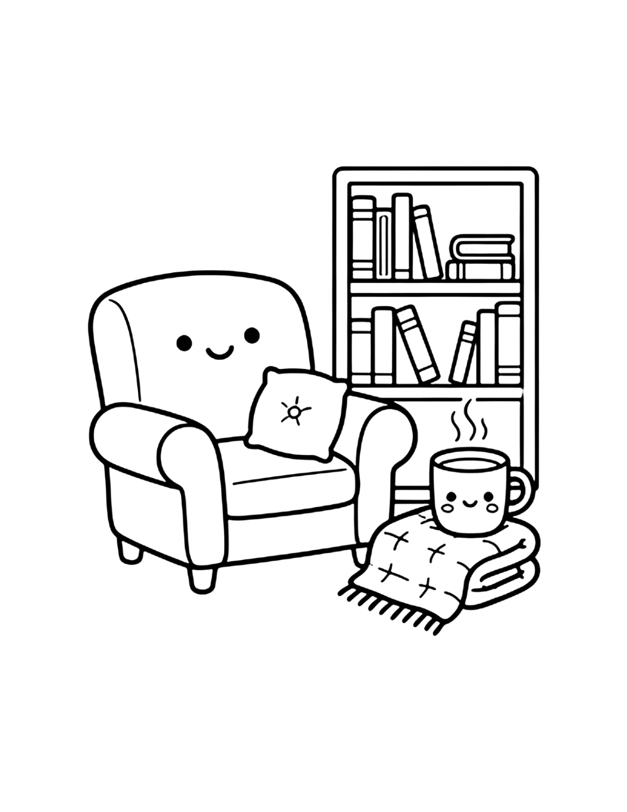 Cozy Little Moments: A Cute & Comfy Coloring Book: preview 2 of 4