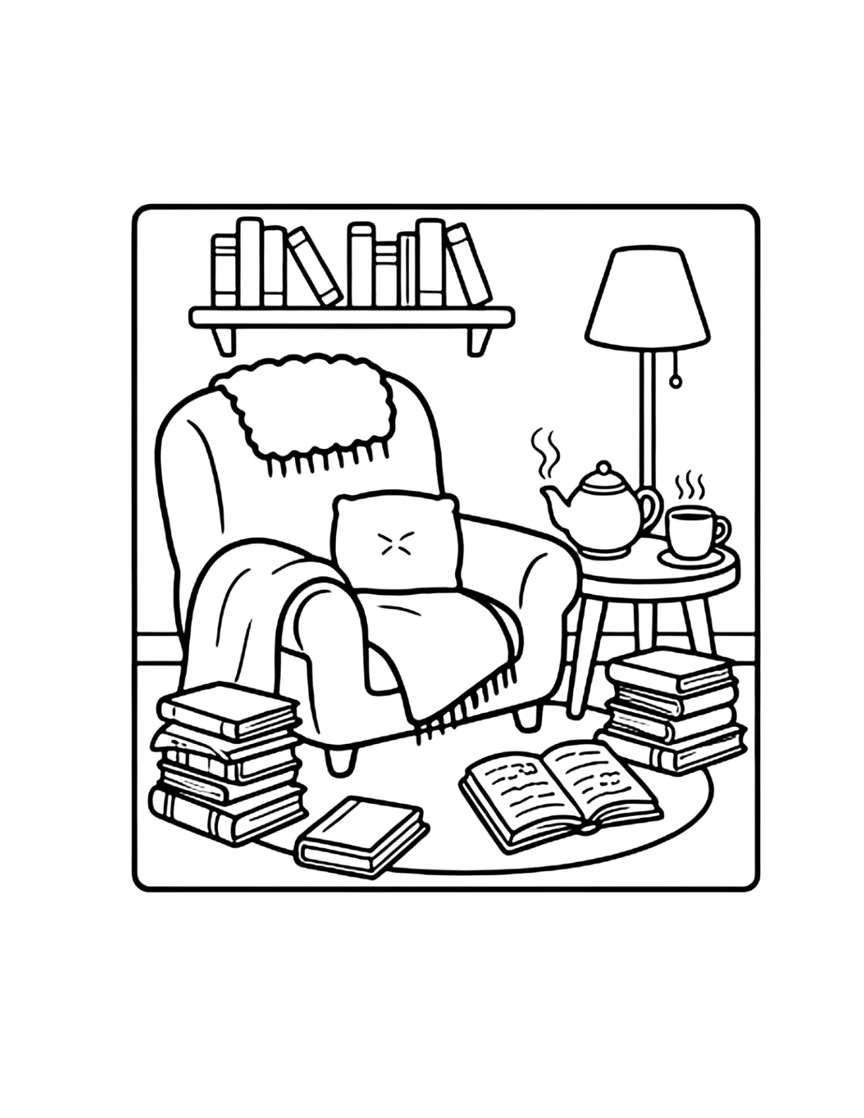Cozy Little Moments: A Cute & Comfy Coloring Book: preview 4 of 4