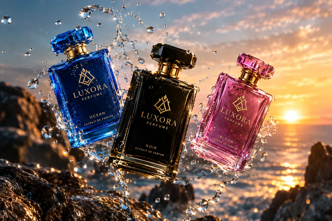 LUXORA Studio — Premium 3D Perfume Mockup Bundle | 4K Product Visuals, Hero Banners & Promo Video: preview 2 of 4